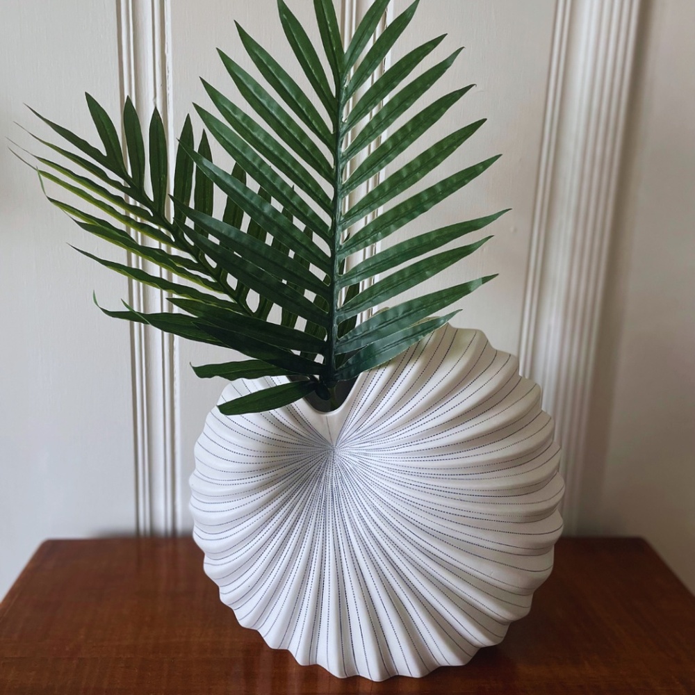 Excellent Condition White Palm Vase